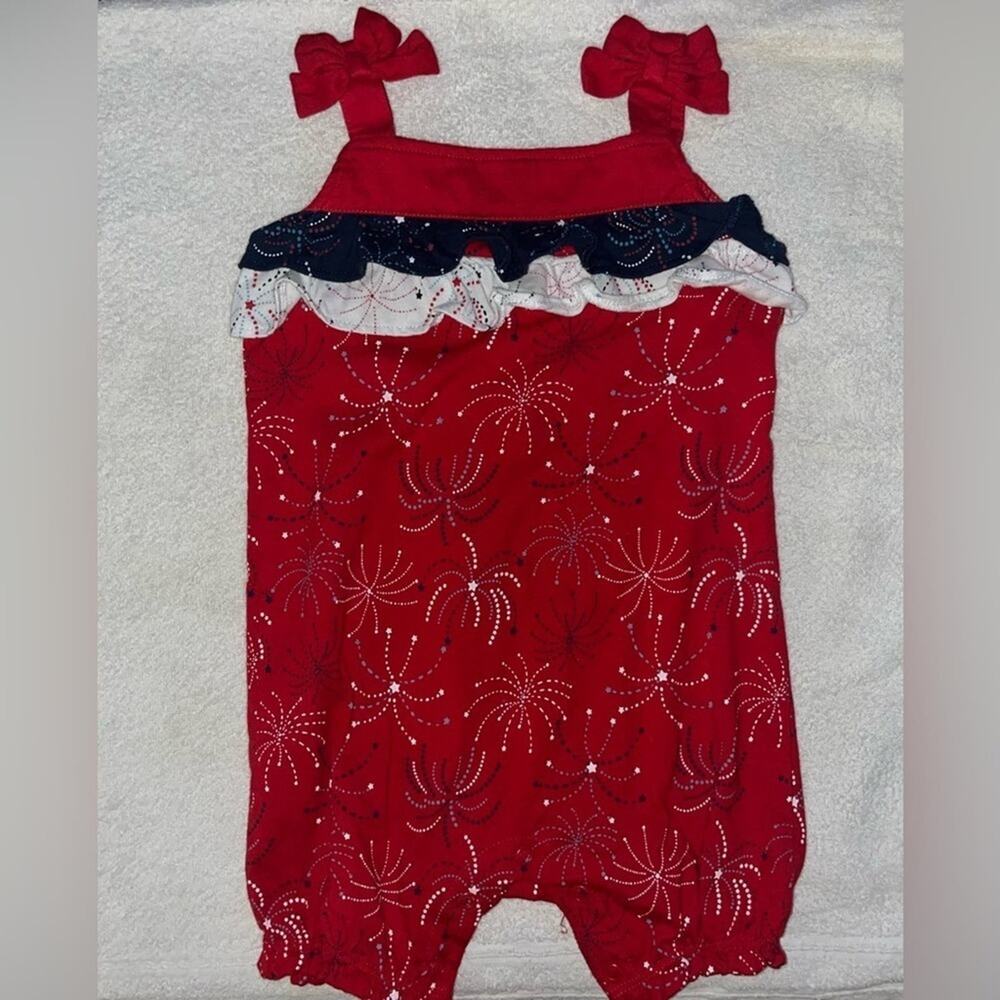 Patriotic Toddler Girls Romper 18 Months Red White Blue July 4 Memorial Day BBQ